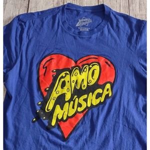 Amoeba Music "Amo Musica" Blue Shirt Size M EUC